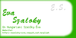 eva szaloky business card